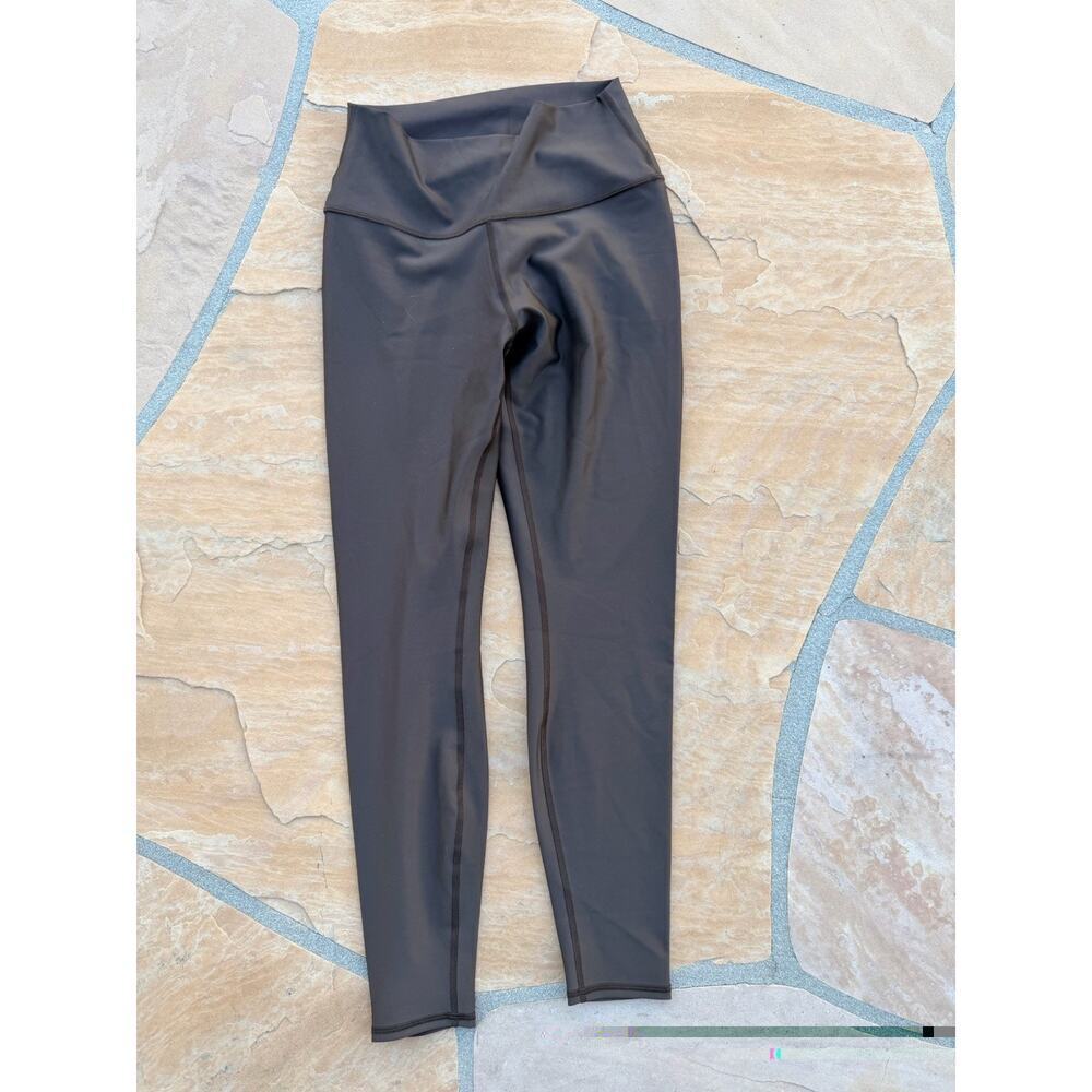 Alo Yoga High Waist Airlift 7/8 Leggings Espresso L Athleisure Workout BZ
